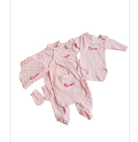 Ensemble pyjamas Naissance grenouillère en minky personnalisé