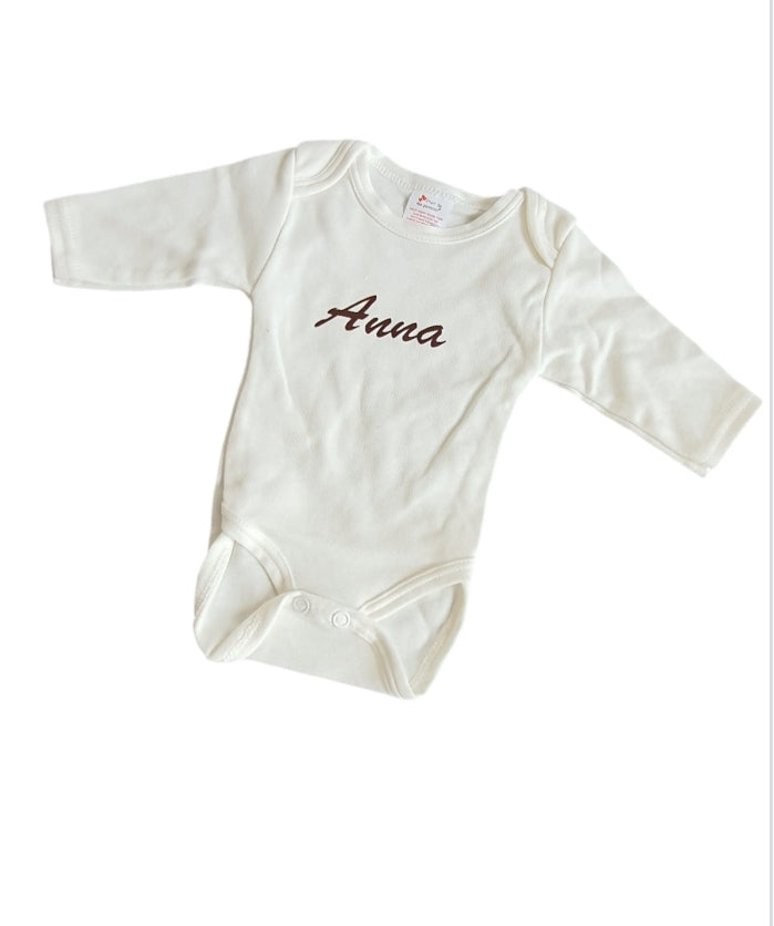 Ensemble Pyjamas naissance grenouillère en minky personnalisé