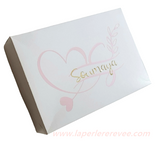 Coffret cadeau naissance personnalisé fille gaze de coton pâle