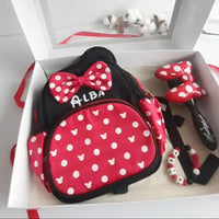 Coffret cadeau enfant Personnalisé sac à dos, bracelet, brosse disney minnie